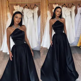 Sexy Black Prom Dresses Sleeveless Party Evening Gowns Pleats A Line Formal Long Special Occasion dress