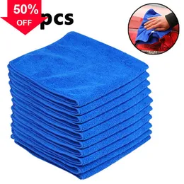 New 10pcs Microfiber Car Cleaning Towels Thin Soft Drying Cloth Water Suction Automobile Motorcycle Household Washing Duster Towel