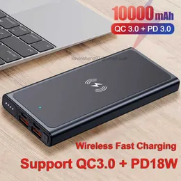 Free Customized LOGO Wireless Power Bank Portable 10000mAh Charger PD18W Fast Charging External Battery For QC3.0 iPhone Xiaomi Huawei