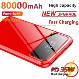 Gratis anpassad logotyp 80000mAh Power Banks Digital Display Extern batteriladdare Fast Charging High Copacity Portable Power Bank Charger för Xiaomi