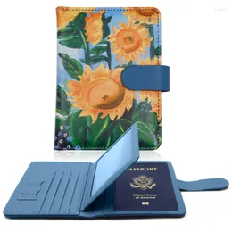 Card Holders High-Quality Flower Passport Cover PU Leather Man Women Travel Holder With Wallet Protector