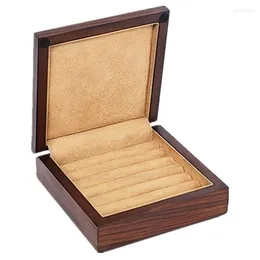 Jewelry Pouches Handmade Travel Wood Wooden Display Box Packing Case Ring Earrings Organizer Women Girlfriend Gift For Wedding