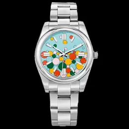 Lady Fashion Puzzle DayDate Roex Watch 2813 rörelse mekanisk Montre 36mm 41mm rostfritt stål glidklocka