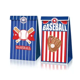Jewelry Pouches Bags Baseball Topic Gift Bag Main Birthday Party Candy Oil Brown Paper Bag22X12X8Cm Drop Delivery Otmgv