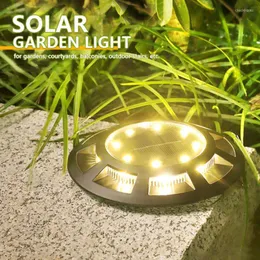4pcs Solar Powered Ground Light Waterproof Garden Pathway Buried Lights With 32 LED Lamp For Home Yard Driveway Lawn Road Lamps