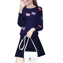 Women's Sweaters Knitted Pullover Women 2023 Autumn Fashion O-Neck Embroidery Slim Knitwear Jumpers Pull Femme Womens Top Plus Size