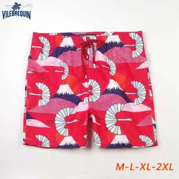 Summer Men's Printed Turtle Surf Pants Beach Shorts 2U1N