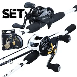 Canna da mulinello Combo Sougayilang Fishing e 1.98M Canne da esca 7.2 1 Baitcasting ad alta velocità con filo da 100 m 230609