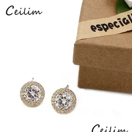 Stud Fashion Jewelry Arrivals Classic High Quality Cubic Zirconia Earring Minimalist Wedding Earrings For Women Designer Drop Deliver Dhhvv