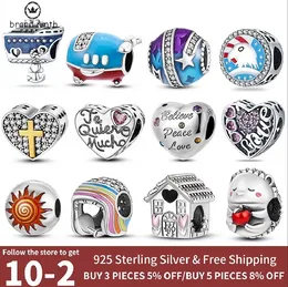 925 silver for pandora charms jewelry beads bead Zircon Heart Bead Starfish Shell Isolated Clip