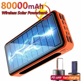 Bezpłatne dostosowane logo 50000 mAh bezprzewodowy bank zasilający przenośny szybki ładowanie Solar PowerBank 4 USB Zewnętrzna bateria na iPhone'a Xiaomi Samsung