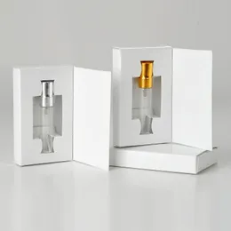 50ピース/ロット5mlカスタマイズ可能な紙箱とガラス香水ボトルアトマイザー付きガラス香水ボトルの空のパルファムパッケージカスタムロゴギフト用のoqjk
