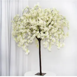 Decorative Flowers Weeping Cherry Blossom Wishing Tree Artificial Flower Plants Wedding Table Centerpiece Store El Christmas Home Decor