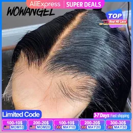 ヘアピースwowangel 7x7 6x6 5x5 hdレース閉鎖人間の溶融肌深いパーツナチュラル頭皮の唯一のストレートバージン230609