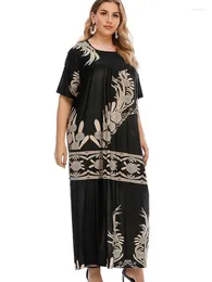 Ropa étnica High Stretch musulmán Abaya Caftan Vestido de mujer Verano Imprimir Maxi Vestidos Arabia Saudita Marruecos Kaftan Vestidos largos Batas Abayas