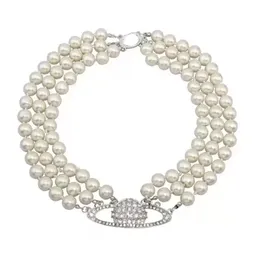 Designer Vivian Necklace Saturn Pearl motsvar Personlighet Avancerad unika klassiska läcker smycken Westwood456