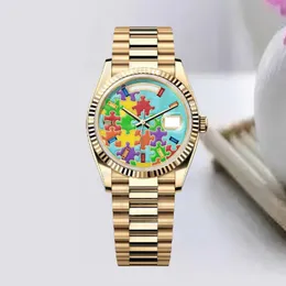 Luksusowe zegarki na rękę dla kobiet Automatyczne podwójne kalendarz Prime Data 40 mm stal nierdzewna różowa bransoletka szafirowa szklana świetliste zegarki Zegarek z pudełkiem