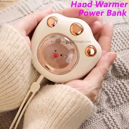 Free Customized LOGO Mini power banks Hand Warmer Heating Pad USB Rechargeable Handy Warmer Heater Pocket cute bear cat paw Cartoon Electric Winter Heater Warm