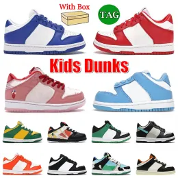 Kids Shoes Designer Boys Girls Children Toddlers Sneakers Unc StrangeLove University Red Kentucky Chunky Outdoor Sports Trainers Jogging 26-