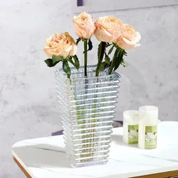 Vase Light luxury Creative European Style Glass Vase Dry Flower Tabletop Ornament Decorative Altansils Terrarium for Decoration230609