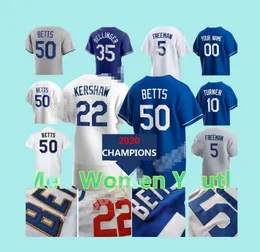 2023 Custom 50 Mookie Betts Baseball Sport Jersey 5 Freddie Freeman Clayton Kershaw Julio Urias Will Smith Justin Turner Joey Gallo Miguel Vargas Männer