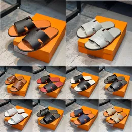 Designer leather sandals Izmir flip-flops Oran heritage calf leather men's sandals summer lazy beach leisure slide beach slippers.