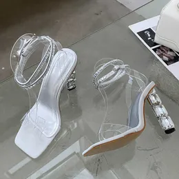 NXY Sandals Fashion Transparent Super High Heels Shoes for Woman 2023 Summer Spring Ladies Pumps Female Rhinestones 230511