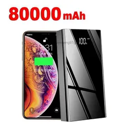 Bezpłatne dostosowane logo 80000 mAh Ocena zasilania Banki cyfrowe Wyświetlacz 4USB Zewnętrzna ładowarka akumulatorowa Szybka ładowarka do iPhone'a Xiaomi Samsung