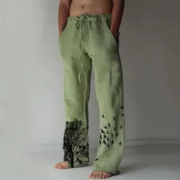 2023 männer Hosen Sommer Vintage männer Baumwolle Leinen Übergroßen Jogger Hosen Hip Hop Avatar Print Männlich Plus Größe lose Breite Bein Männer