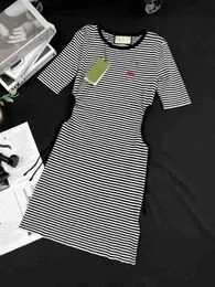 Basic & Casual Dresses designer Summer New Pure Lust Style Simple Fashion Sexy Spicy Girl Stripe Letter Embroidery Decoration Knitted Dress 0QMF