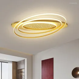 Chandeliers Modern Minimalist Bedroom Room Nordic Ceiling Decoration Lamps Creative LED Gold Chandelier Cloud Light Fixtures