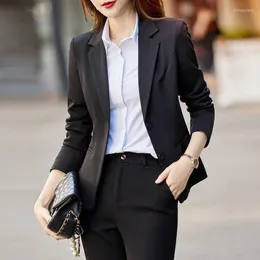 Dwuczęściowe spodnie dla kobiet Zestawy dla kobiet -koszuli Bluzka i spodnie Suits Office Damskie Zestaw spodni