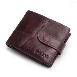Wallets Genuine Leather Men High Quality Zipper Short Card Holder Female Purse Vintage Coin Women Small
