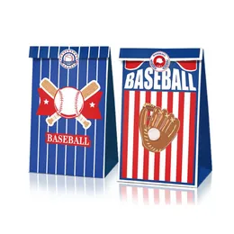 Förpackningsväskor Baseball Topic Presentpåse Main Birthday Party Candy Oil Brown Paper Bag22x12x8cm Drop Delivery Otcak