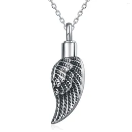 Pendant Necklaces UNY Cremation Ashes Urns Keepsake Memorial Pets Ash Urn Unique Angel Wing Feather