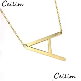 Подвесные ожерелья прибытие 26 буквы начальное ожерелье Sier Gold Color Alphabet Women Kolye Collier Frirow