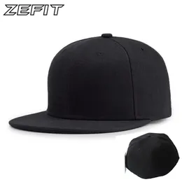 Full close cap blank whole closure women men's leisure flat brim bill hip hop custom baseball cap high quality fitted hat235m