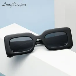 Sunglasses LongKeeper Women's 2023 Fashion Vintage Rectangle Candy Color Brand Designer Retro Sun Glasses Est Female Eyewear