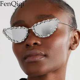 Sunglasses 2023 Brand Designer Cat Eye Diamonds Crystal Sun Glasses Female Lentes Outdoor Shades Eyewear De Sol Mujer