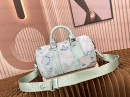 Speedy Bags Keepall 25 Bolsa de Viagem Bolsa Casal Clássica Monogramas Couro em Relevo Taurillon Moda e Elegante Bolsa Transversal Designer