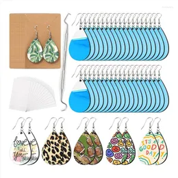 Jewelry Pouches Sublimation Earring Blanks Bulk - 50 Piece Wood With Blue Protector Unfinished MDF Teardrop Earrings