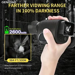 Gengyao R7 1080p HD Nocne widzenie monokularowe z zoomem i podczerwieni, akumulator litowy, 5x cyfrowy teleskop myśliwski
