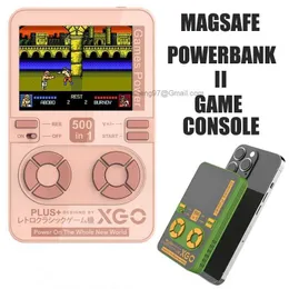Bezpłatne dostosowane logo retro bateria bateria przenośna mini gier wideo wbudowane 500 gier ręczna konsola gier 5000 mAh bezprzewodowa energia magnetyczna dla iPhone'a 14 13