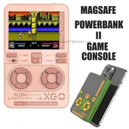 無料のカスタマイズされたロゴレトロバッテリーバンクポータブルミニビデオゲームビルトイン500ゲームハンドヘルドゲームコンソール5000MAHワイヤレス磁気パワーバンク用iPhone 14 13