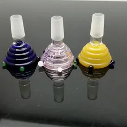 Fabricação de cachimbos de vidro Cachimbo de água soprado à mão Cabeça de bolha espiral colorida novo