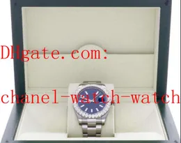 Högkvalitativ rostfritt stål Blue Dial Mens Watches 41mm Big Diamond 116300 Mekanisk automatisk rörelse Herrhandsklockor med låda med låda