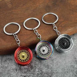 2TJ7 Keychains Lanyards Wheel Rim Keychain Key Ring 3D KeyChain Creative Accessories Auto Part Model Car Moto Keyring Key Chain för F1 Fans