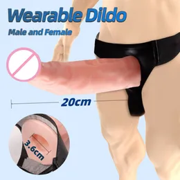 Men Strap On Dildo Panties Wearable Hollow Penis Lengthen Sleeve Strapon Dildo Pants Harness Belt for Man Sex Toys For Woman Gay