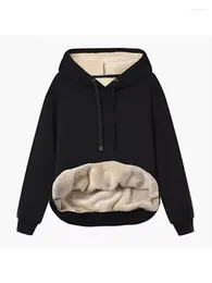 Women's Hoodies Casual Sweater Pullovers Autumn Winter Sporty Fashion Womens Solid Color Drawstring Warm Pocket Hooded