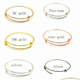 Pulseira em branco com fio expansível para joias feitas à mão Pulseiras ajustáveis diy para fazer acessórios Drop Delivery Dh712